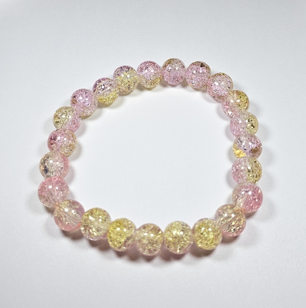 Elegant Pink and Gold Beaded Bracelet